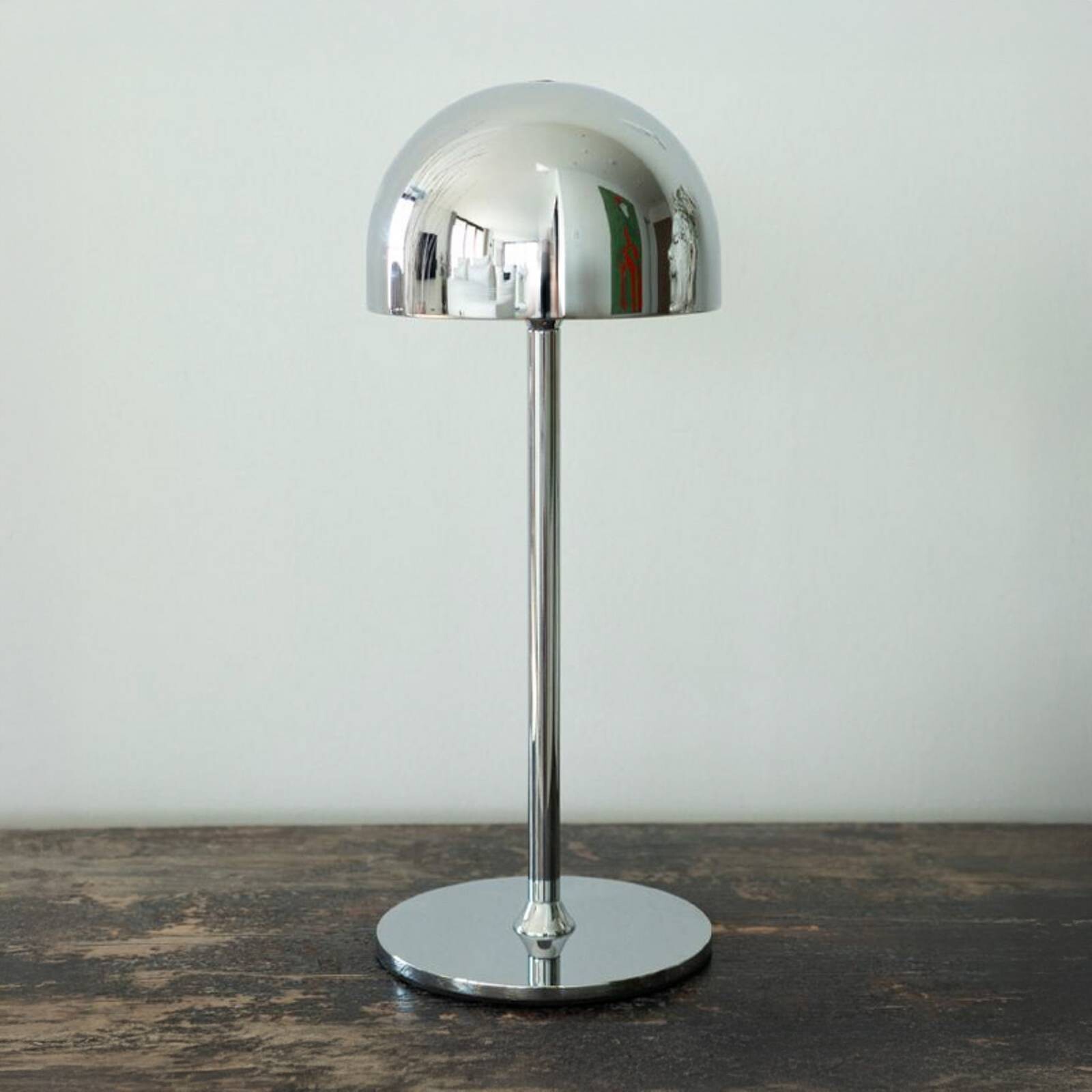 stolová LED lampa Tim, chrómová, výška 30 cm, IP54