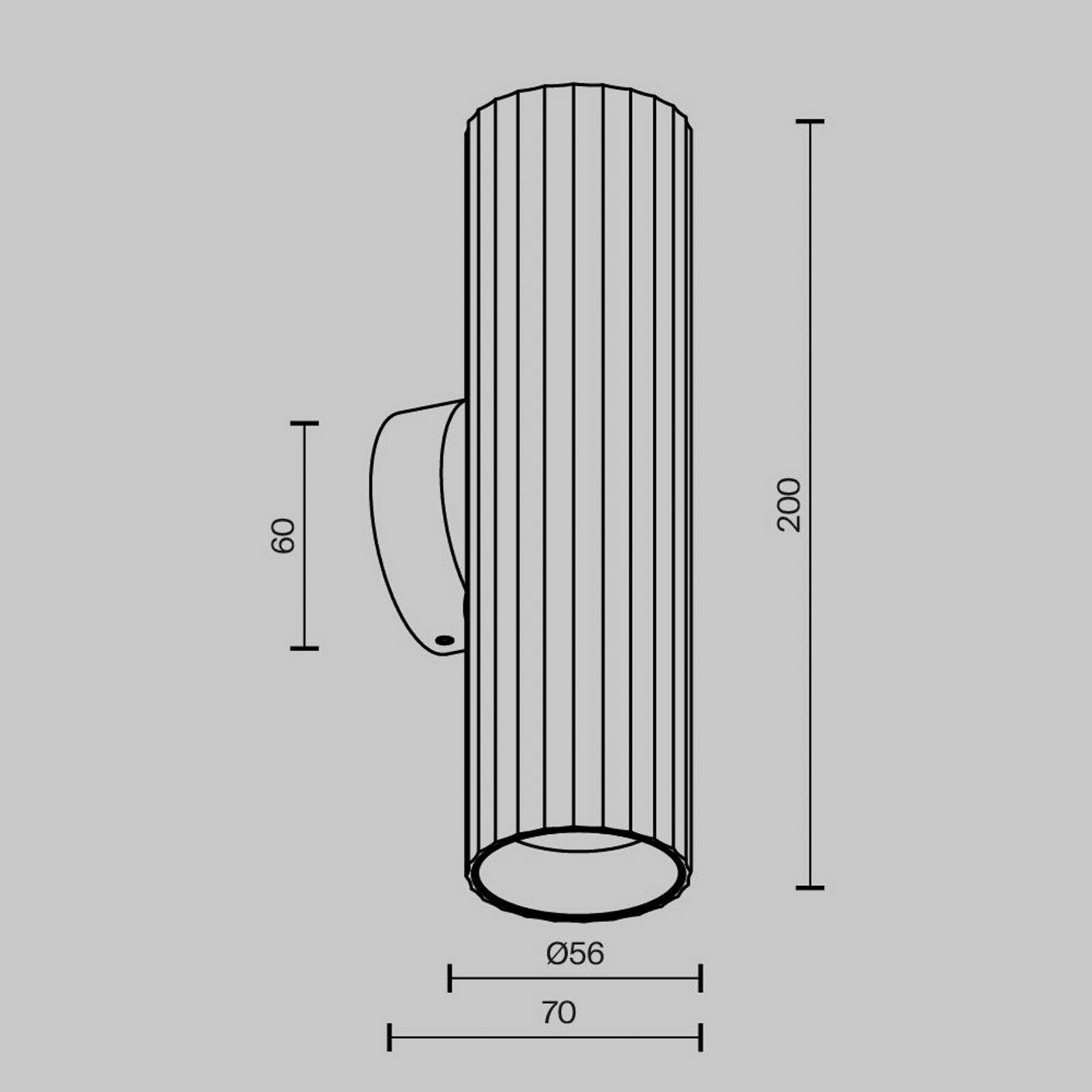 Nástenné svetlo Calipso, čierna, výška 20 cm, kov, 2xGU10 hore/dole