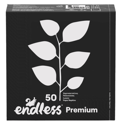 ENDLESS PREMIUM - Dvojvrstvové papierové obrúsky black, 50 ks