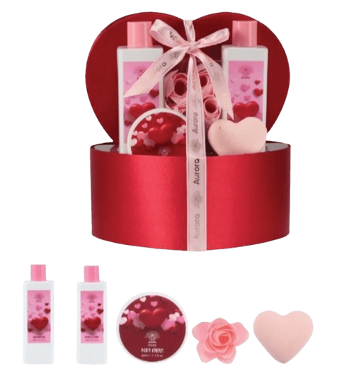 AURORA ROSE - Darčekový set v tvare srdca