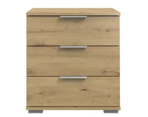 Nočný stolík Easy Plus, 3 zásuvky, dub artisan%