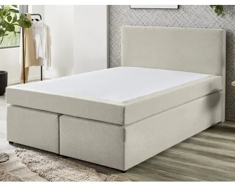 Posteľ boxspring Aston 160x200 cm, béžová látka%
