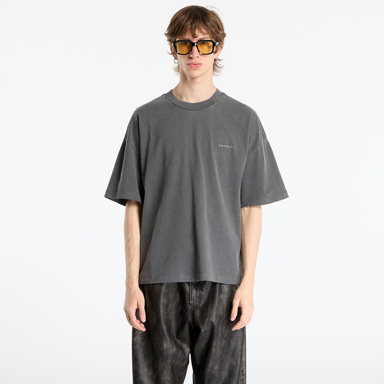Tričko Carhartt WIP S/S Benton T-Shirt UNISEX Graphite Garment Dyed S