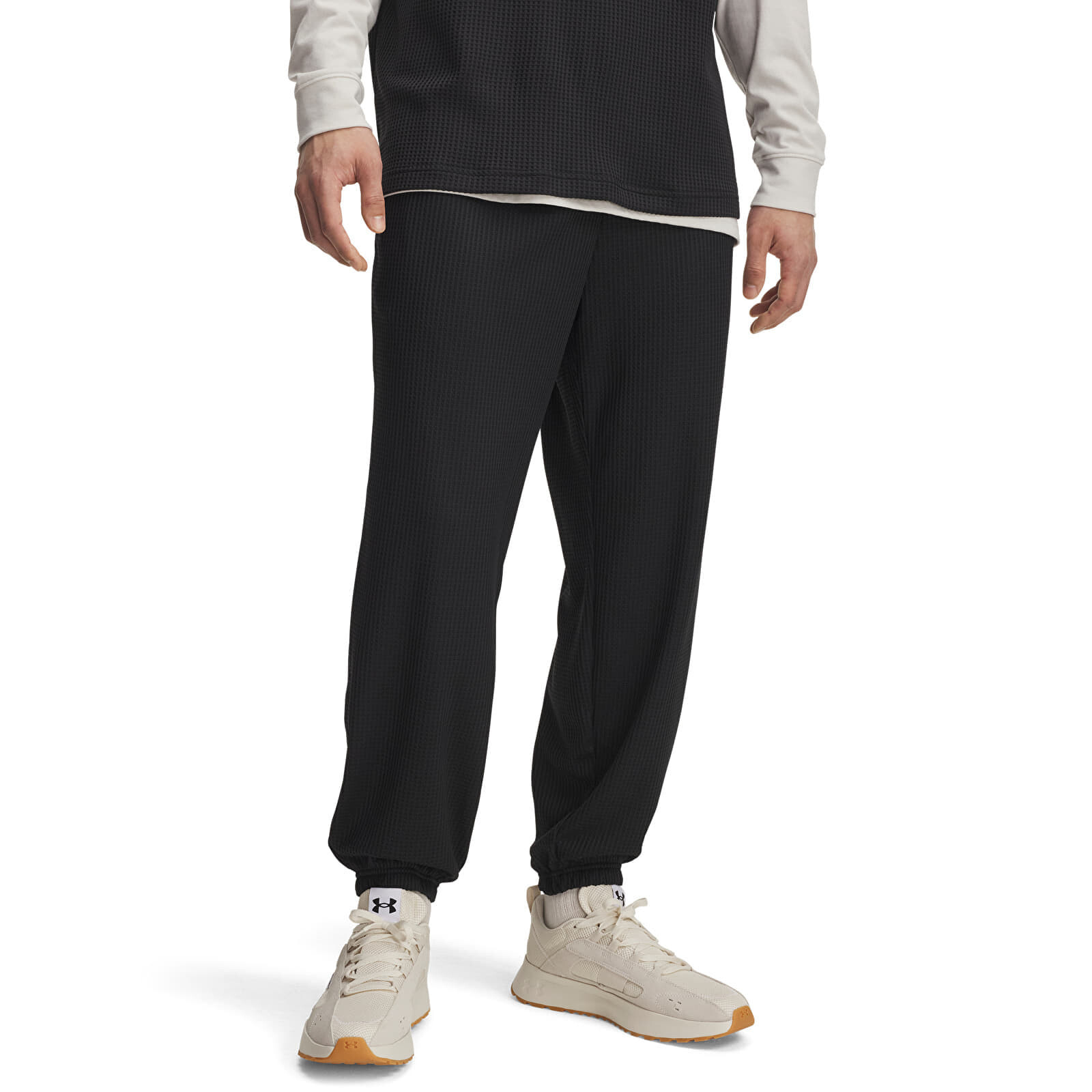 Kalhoty Under Armour Rival Waffle Jogger Black M