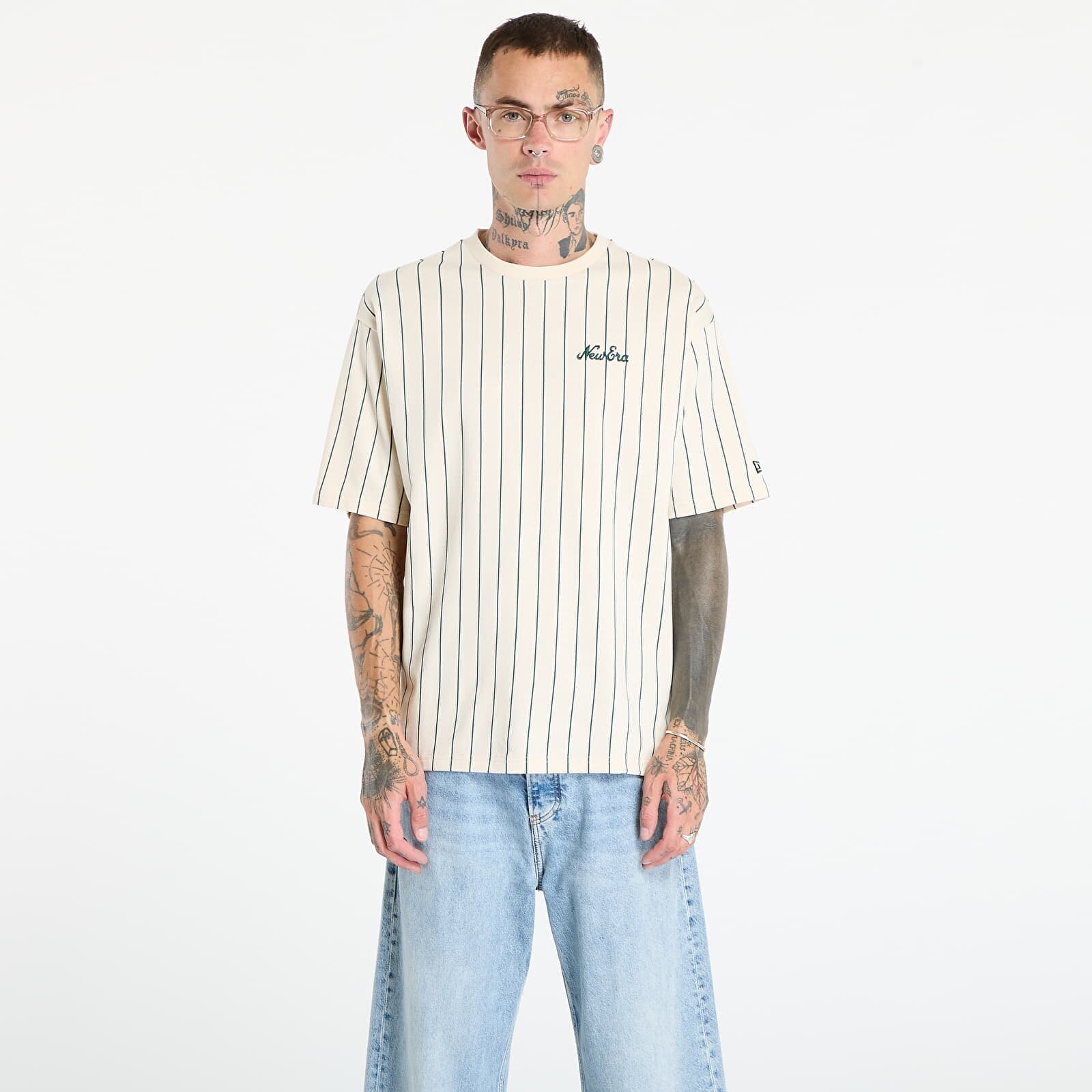 Tričko New Era Pinstripe T-Shirt Light Cream XL