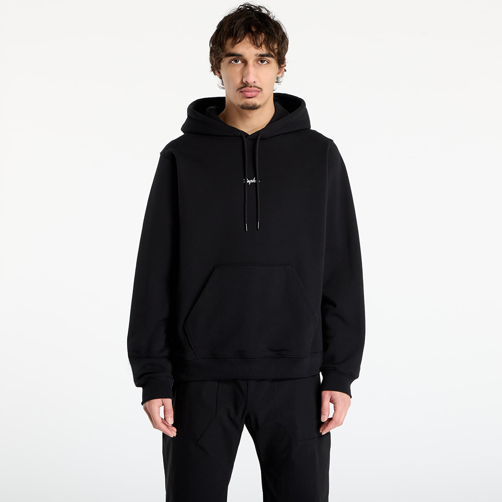 Mikina Rapha Men's Heavyweight Cotton Hoodie Black/ White S