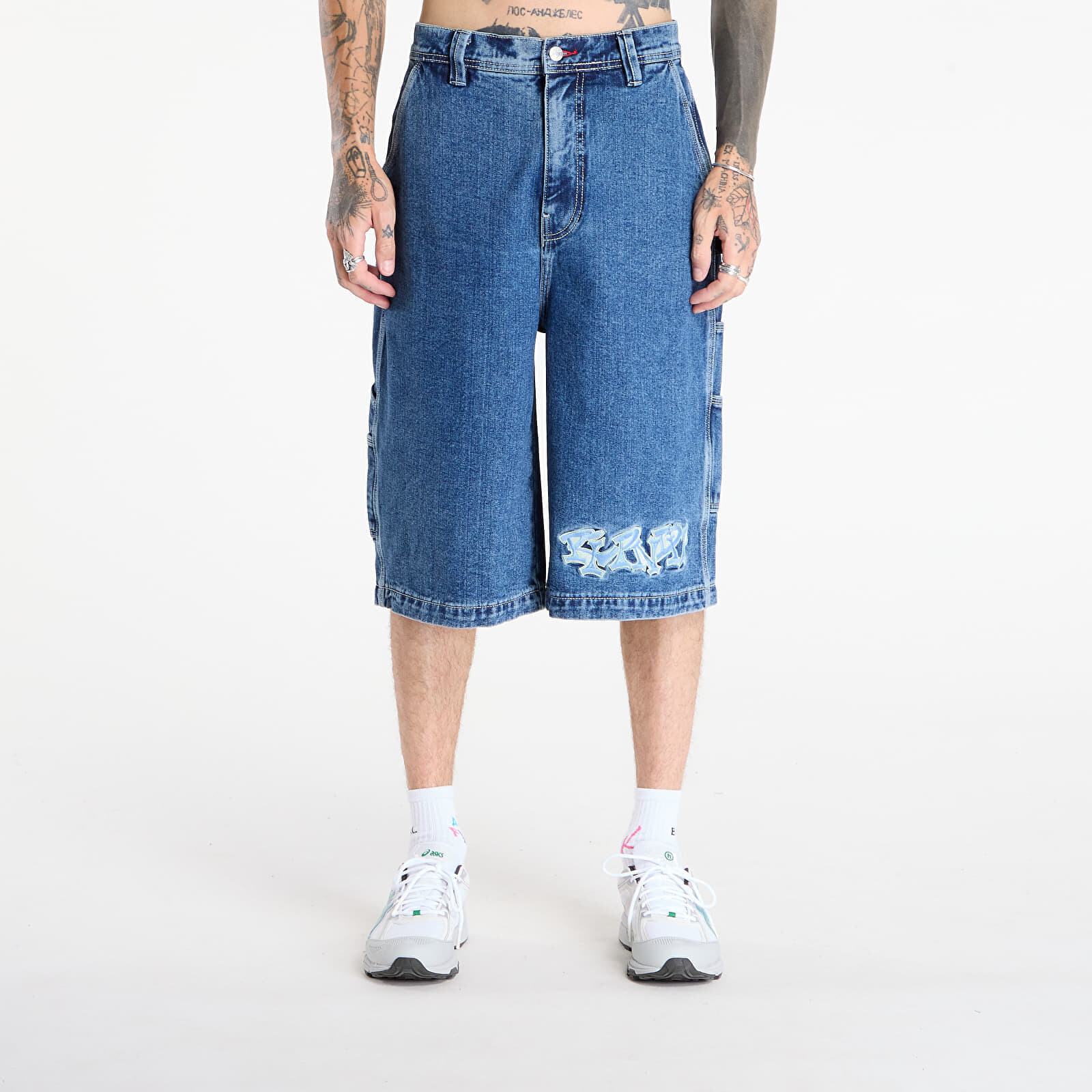Šortky RIPNDIP Ace Ultra Wide Leg Shorts Medium Wash XL