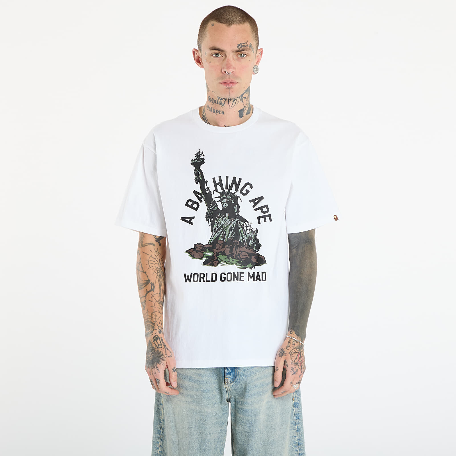 Tričko A BATHING APE Statue Of Liberty Tee UNISEX White L