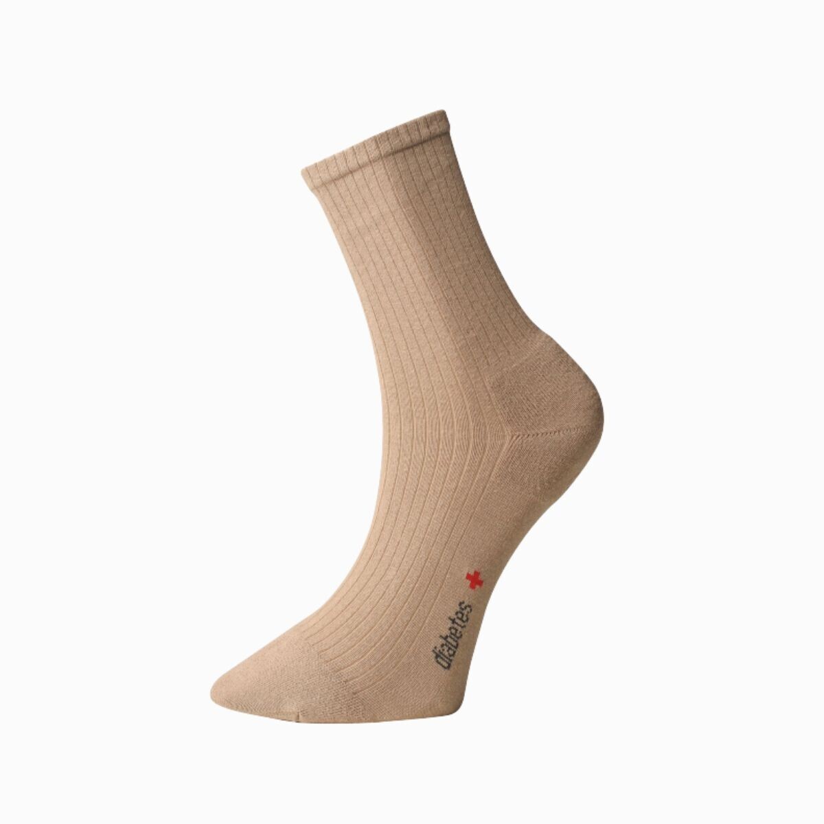 Ponožky s jemným zovretím lemu - s mikroplyšom v päte a špičke - béžové - Ovecha Veľkosť: 25-26