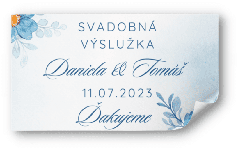 Personal Nálepka na výslužku - Modré kvetiny Zvoľte množstvo: od 20 do 40 ks