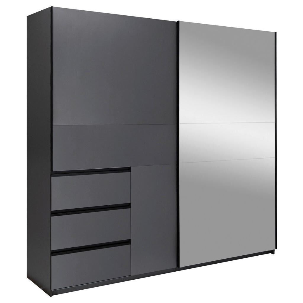 MID.YOU SKRIŇA S POSUVNÝMI DVERAMI, grafitová, 215/205/61,5 cm