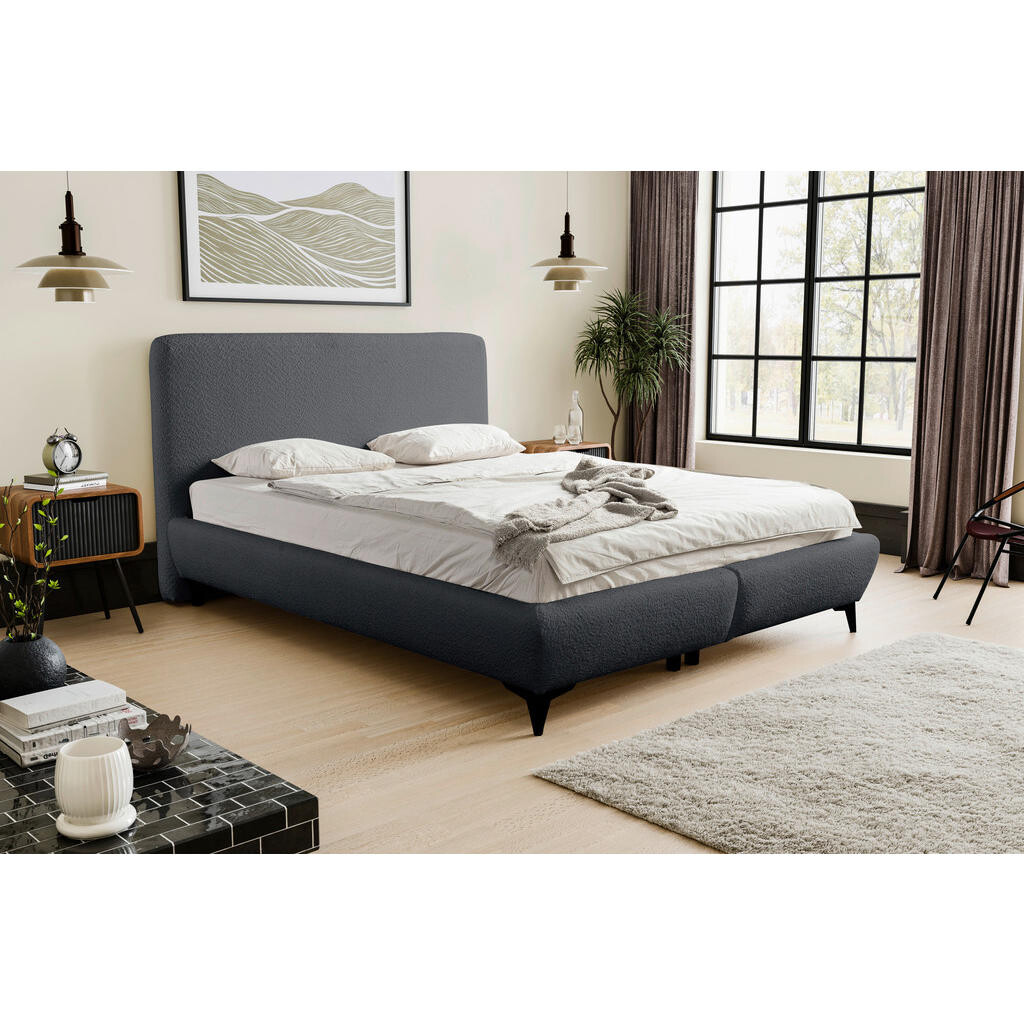 MID.YOU ČALÚNENÁ POSTEĽ, 160/200 cm, grafitová