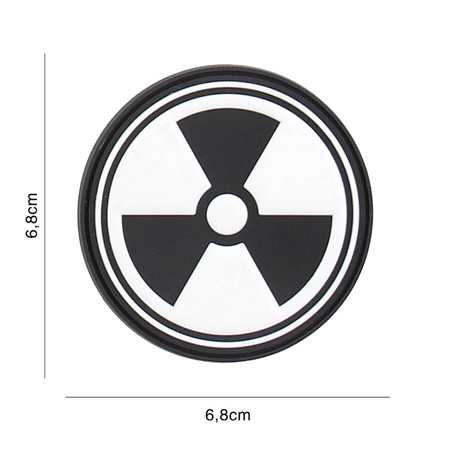Gumená nášivka Fostex Nuclear symbol - biela-čierna