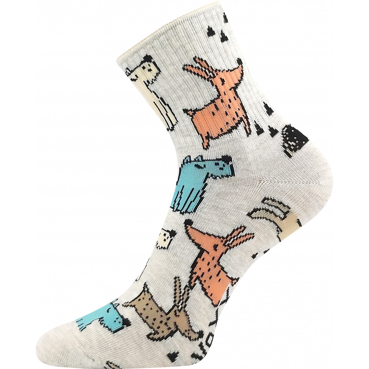 Ponožky dámske slabé Voxx Agapi Psíci - béžové, 39-42