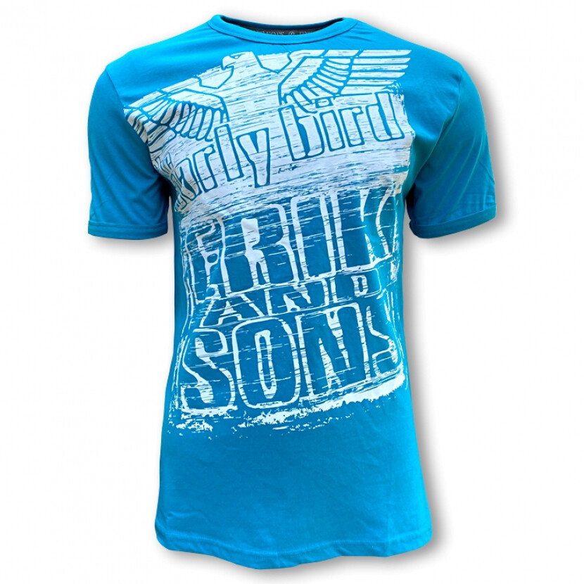 Tričko Erik and Sons Early Bird - modré, 4XL