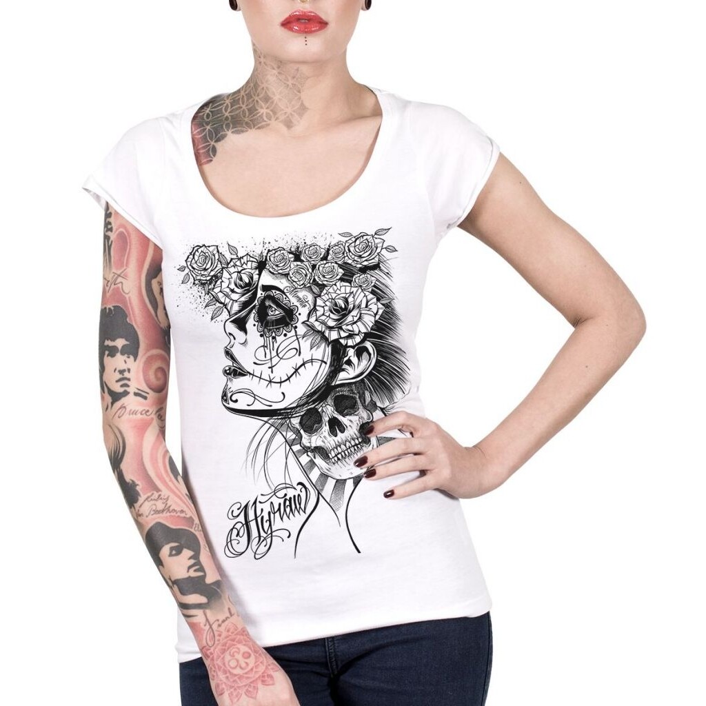 Tričko dámske Hyraw Skeleton - biele, L