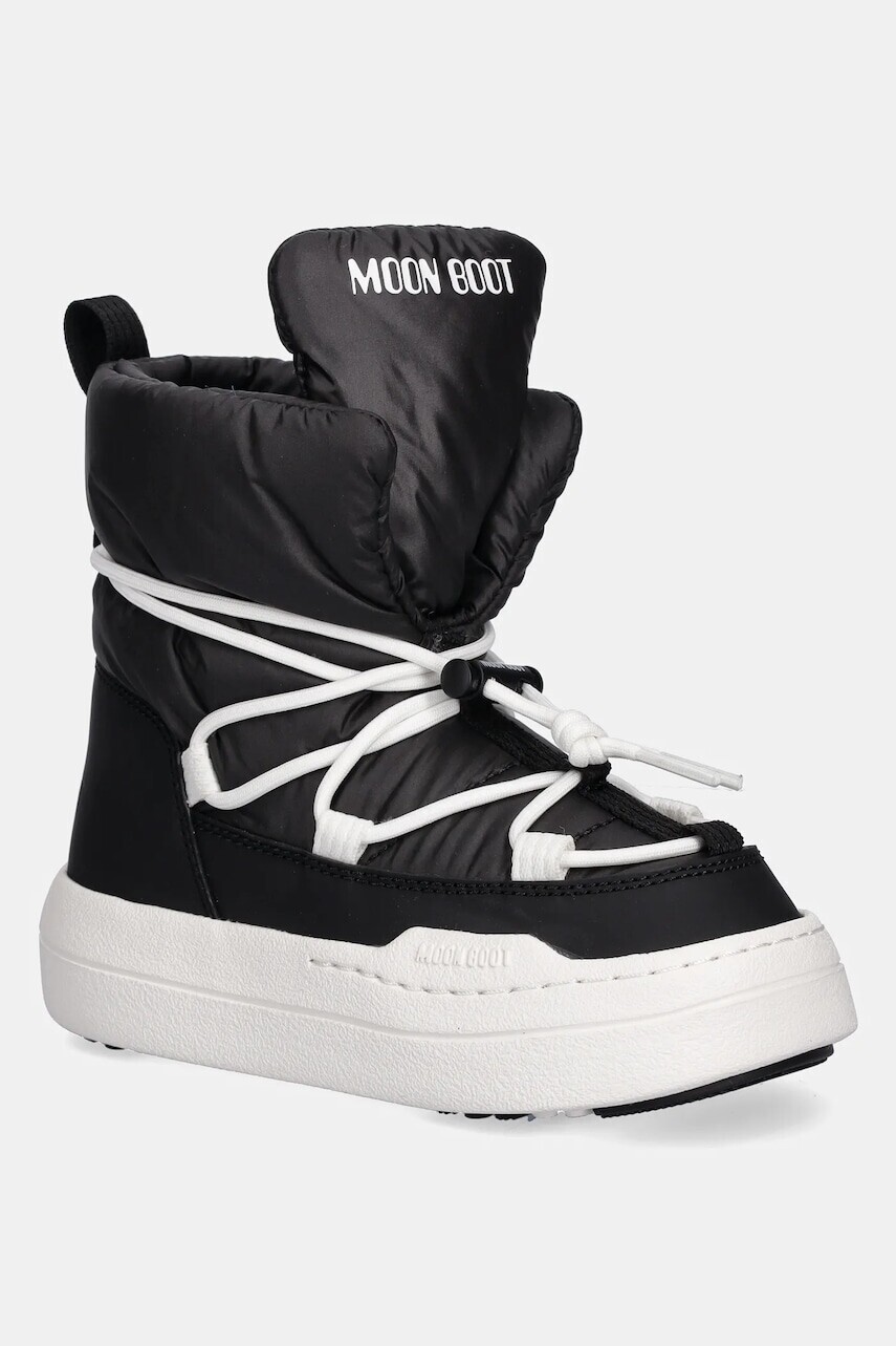 Detské snehule Moon Boot MB JR PARK LACE MID čierna farba, 80D3440070