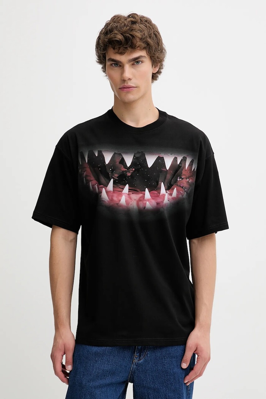 Bavlnené tričko Diesel T-BOXT-T21 pánske, čierna farba, s potlačou, A19617.0PLAT