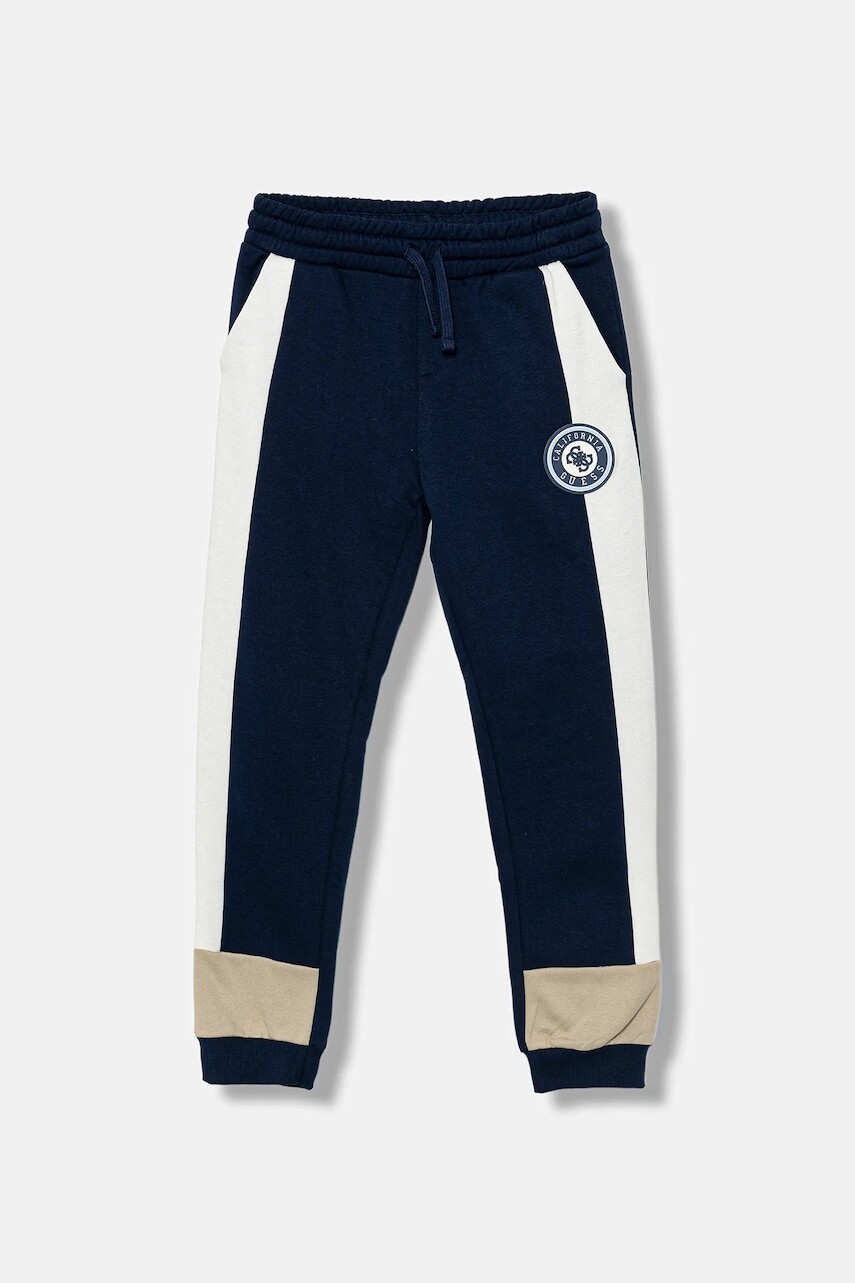 Detské tepláky Guess tmavomodrá farba, vzorované, L5BQ11 KCKF2