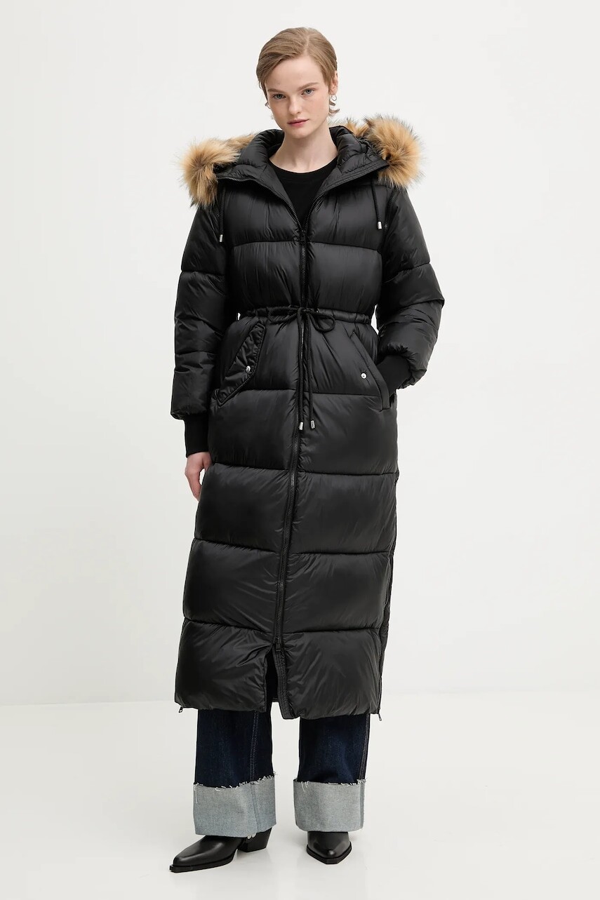 Bunda HUGO čierna farba, zimná, 50547222