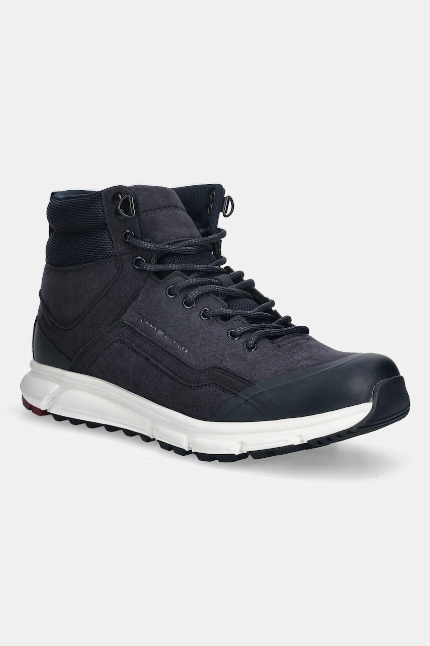 Topánky Tommy Hilfiger OUTDOOR RUNNER HI WPM tmavomodrá farba, FM0FM05575