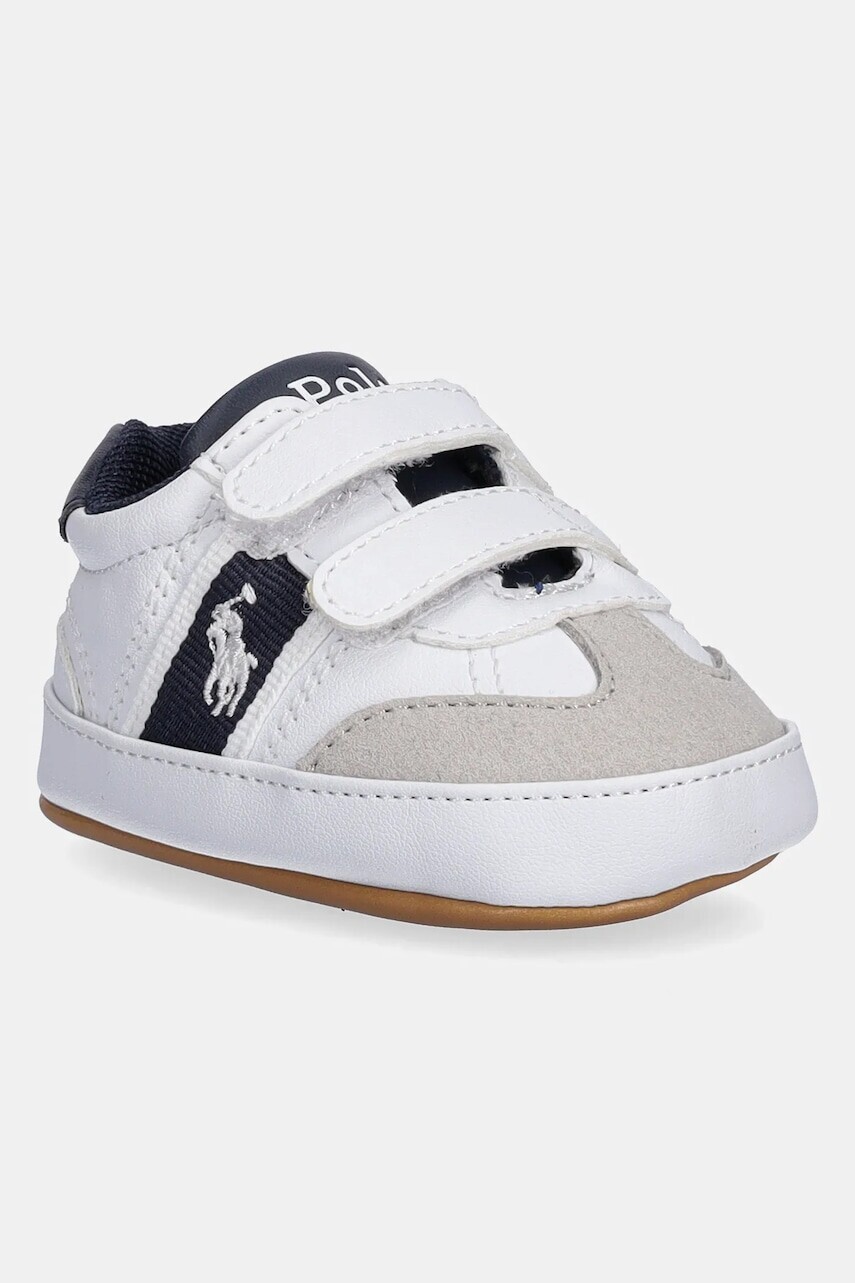 Topánky pre bábätká Polo Ralph Lauren HERITAGE COURT III T-TOE LAYETTE biela farba, RL03387101