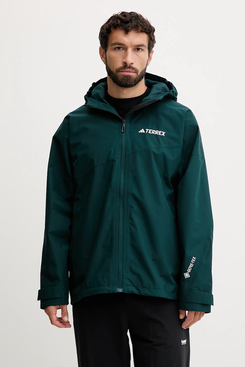 Nepremokavá bunda adidas TERREX Xploric 2L Gore zelená farba, prechodná, JL9748