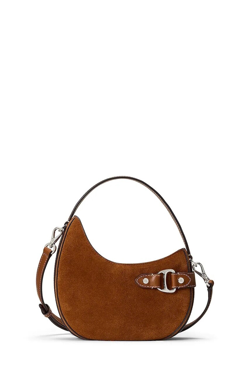 Semišová kabelka Lauren Ralph Lauren hnedá farba, 431980160