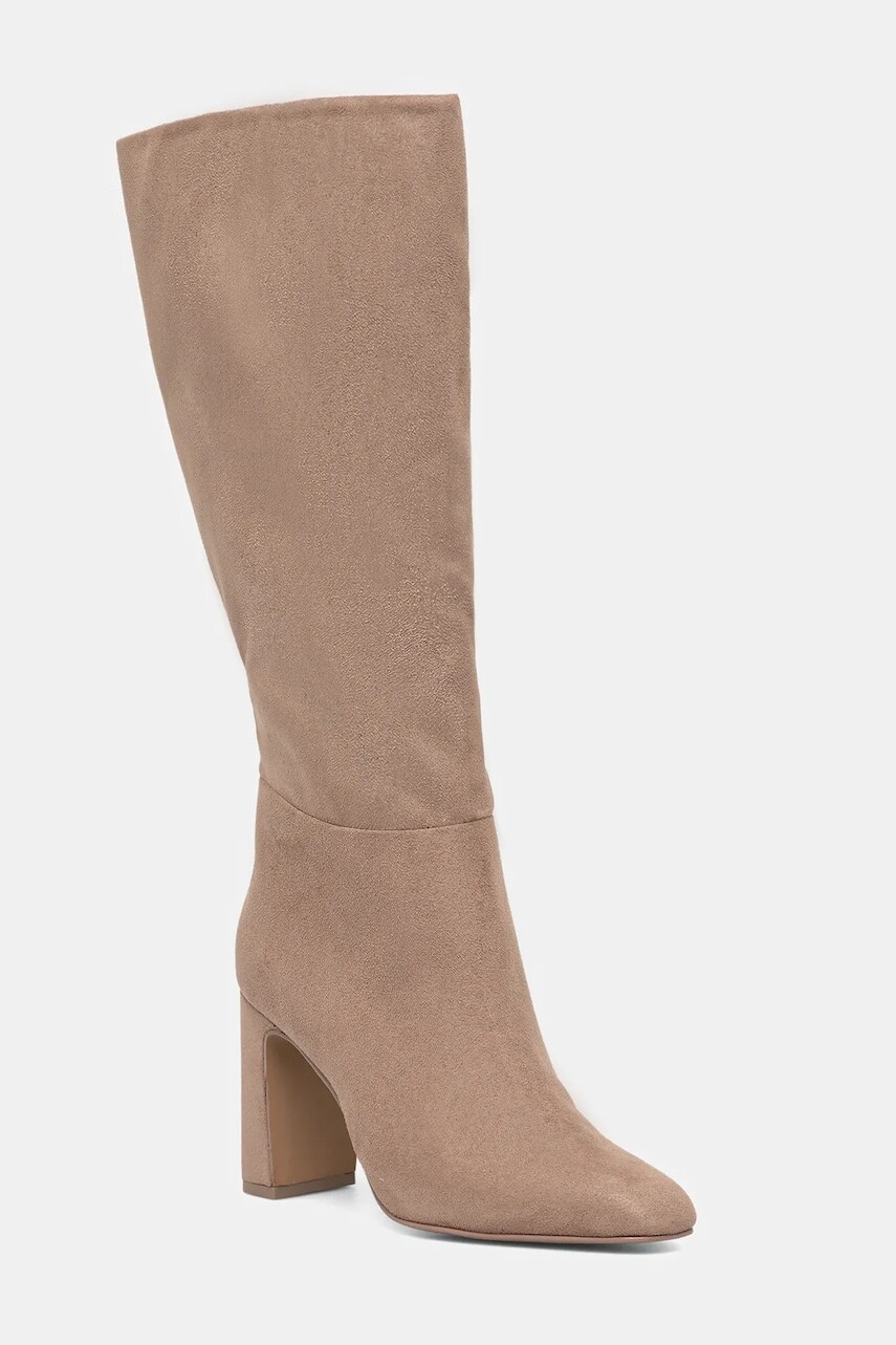 Vysoké čižmy Steve Madden Speedway béžová farba, na podpätku, 11003284