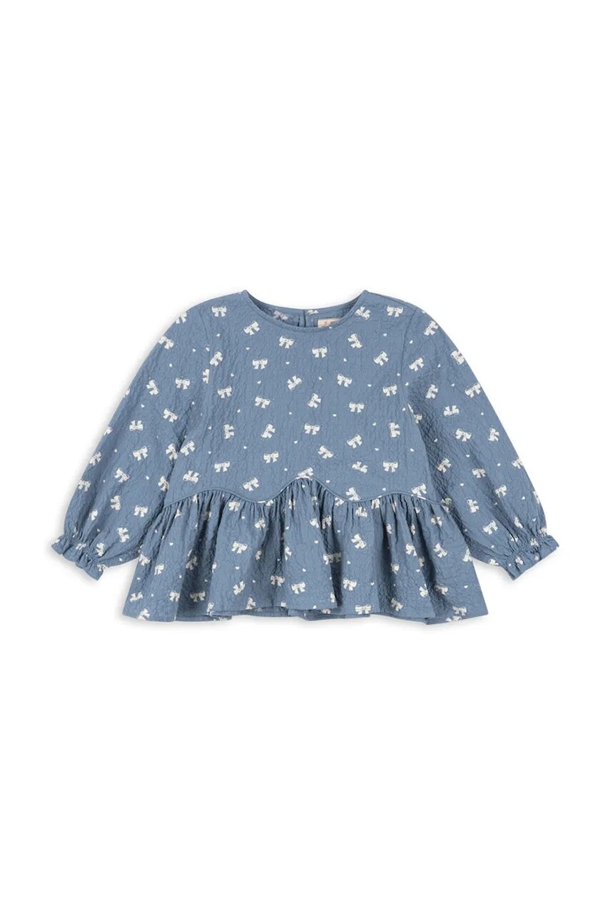 Detská blúzka Konges Sløjd VIDA BLOUSE GOTS modrá farba, vzorovaná, KS104032