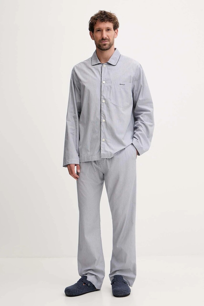 Bavlnené pyžamo Gant modrá farba, vzorovaná, 902539300