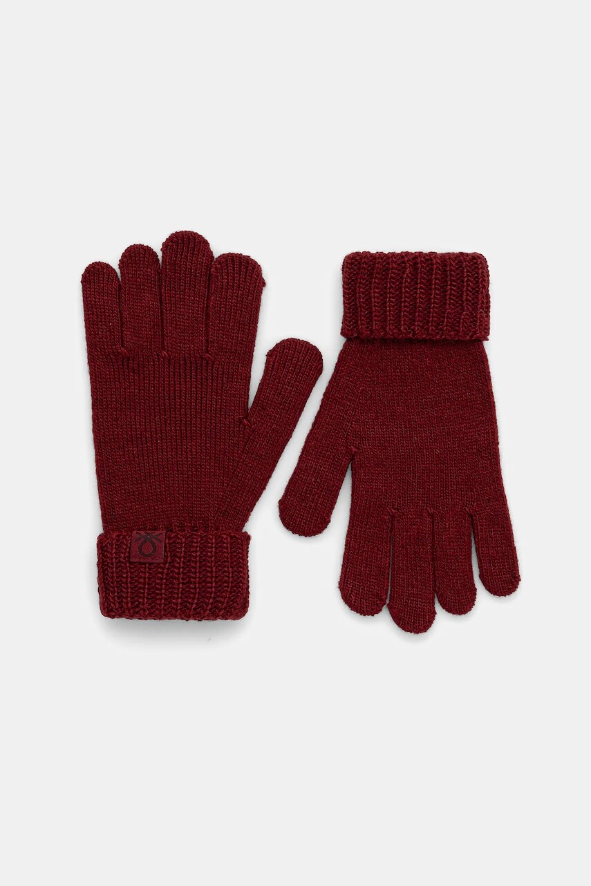 Detské rukavice United Colors of Benetton bordová farba, 107TCG00Q