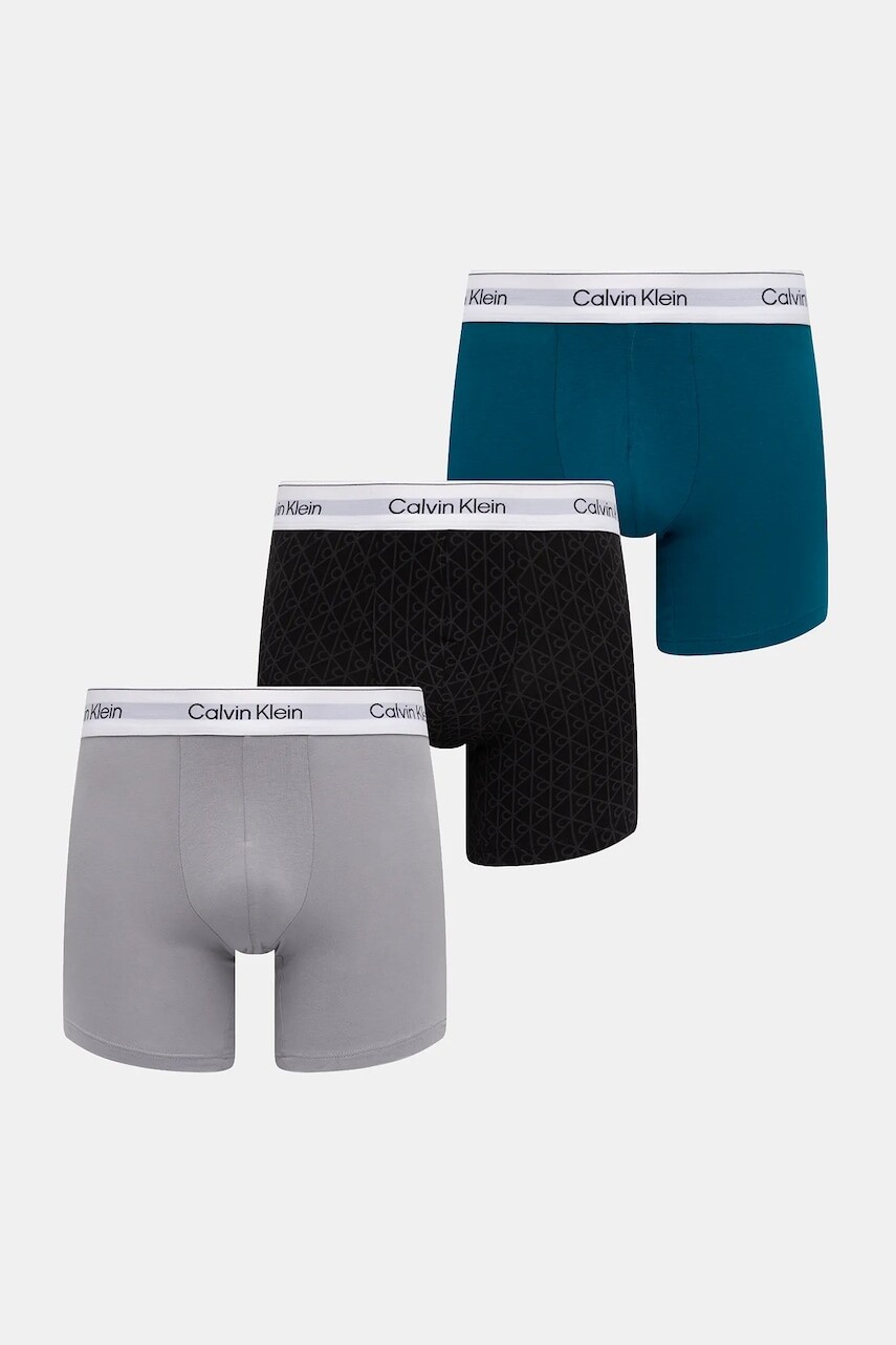 Boxerky Calvin Klein Underwear 3-pak tyrkysová farba, LV00NB4567