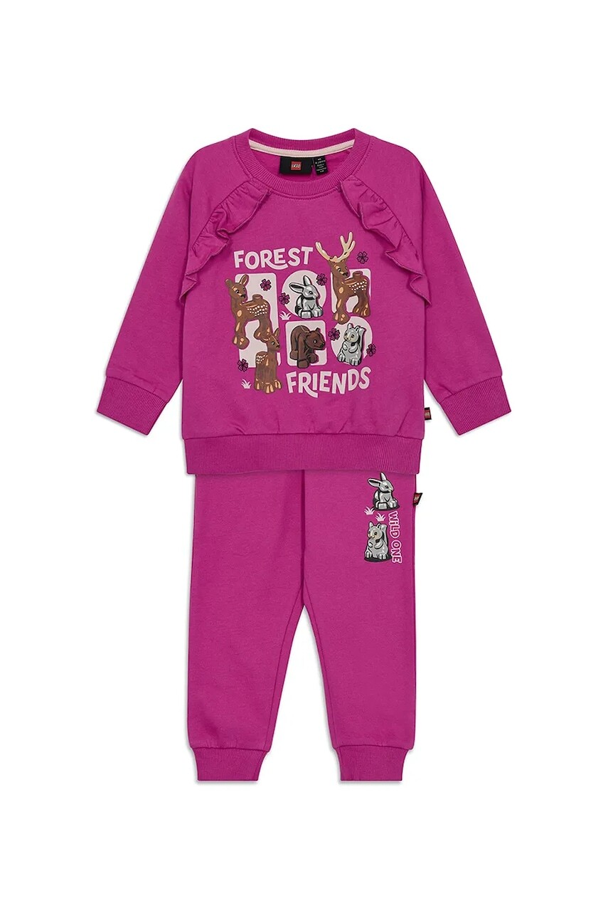 Detská bavlnená tepláková súprava Lego LWSANYU 704 ružová farba, 11011024