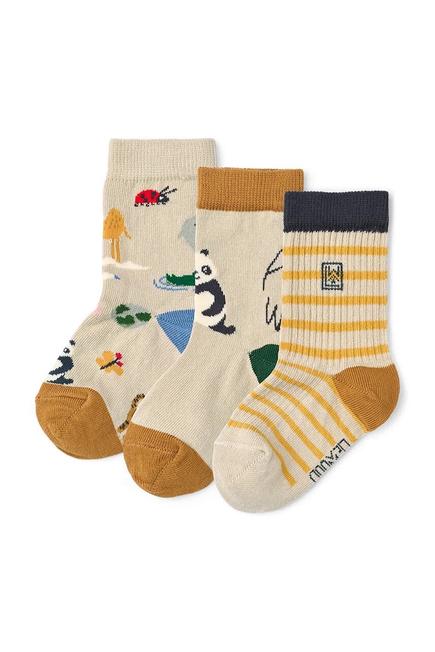 Ponožky Liewood Silas Socks 3-Pack 3-pak béžová farba, LW20742