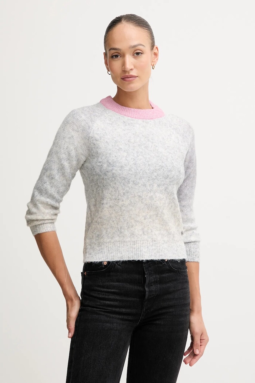 Sveter s prímesou vlny Pepe Jeans šedá farba, PL7000047