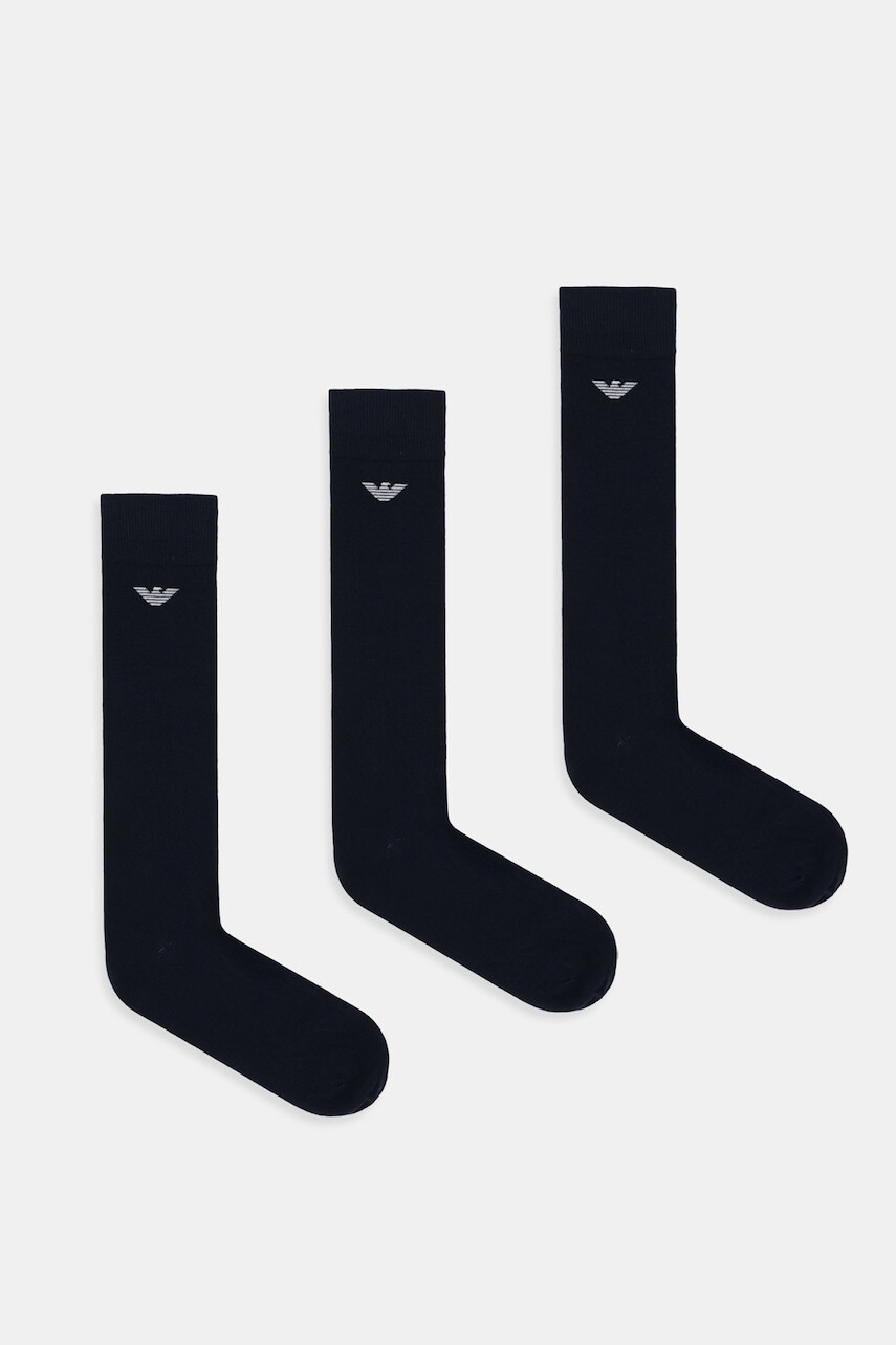 Ponožky Emporio Armani Underwear 3-pak tmavomodrá farba, EM000556 AF14446
