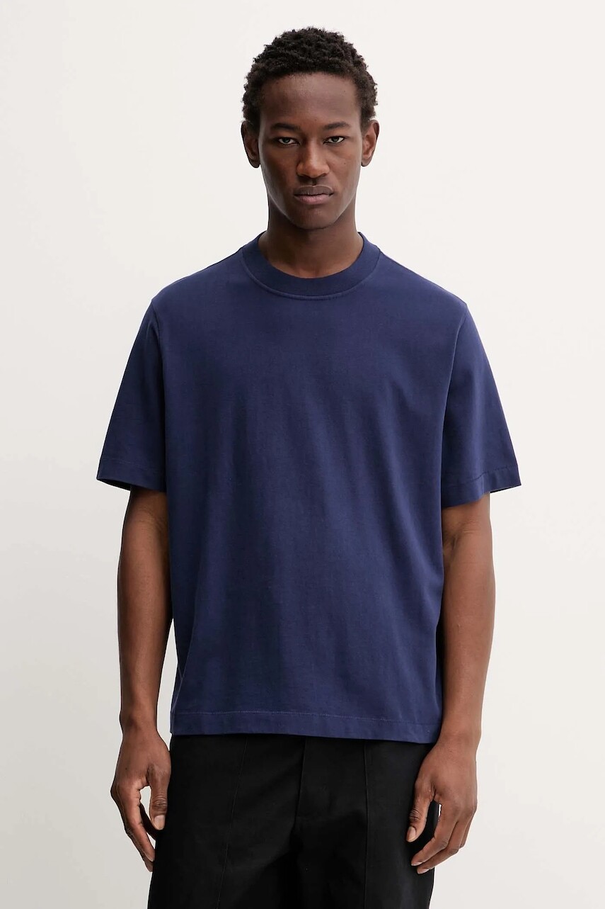 Bavlnené tričko Abercrombie & Fitch pánske, tmavomodrá farba, jednofarebné, KI124-5394-200