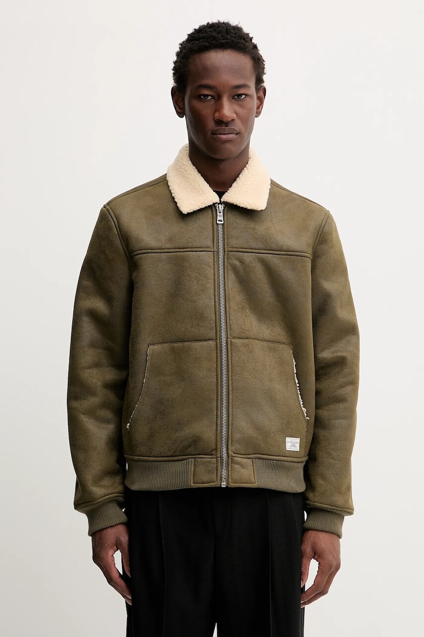 Bunda Guess Jeans zelená farba, prechodná, M5BL1D W1862