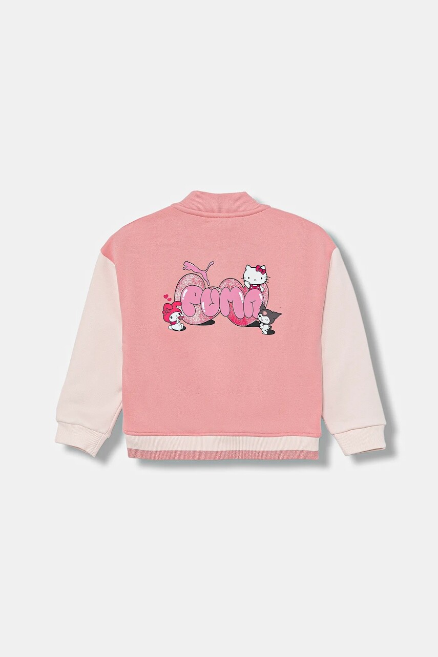 Detská mikina Puma PUMA X HELLO KITTY & FRIENDS Bomber Jacket FL ružová farba, jednofarebná, 632394