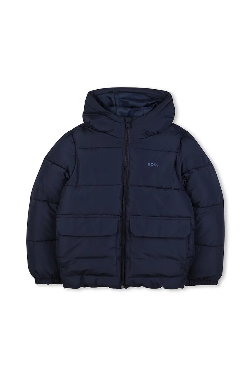 Detská bunda BOSS tmavomodrá farba, J52396