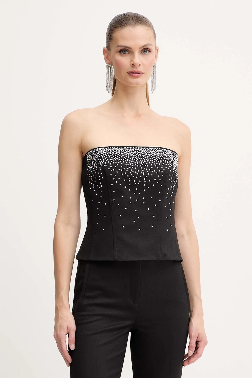 Blúzka Marella čierna farba, s nášivkou, 2523166062200