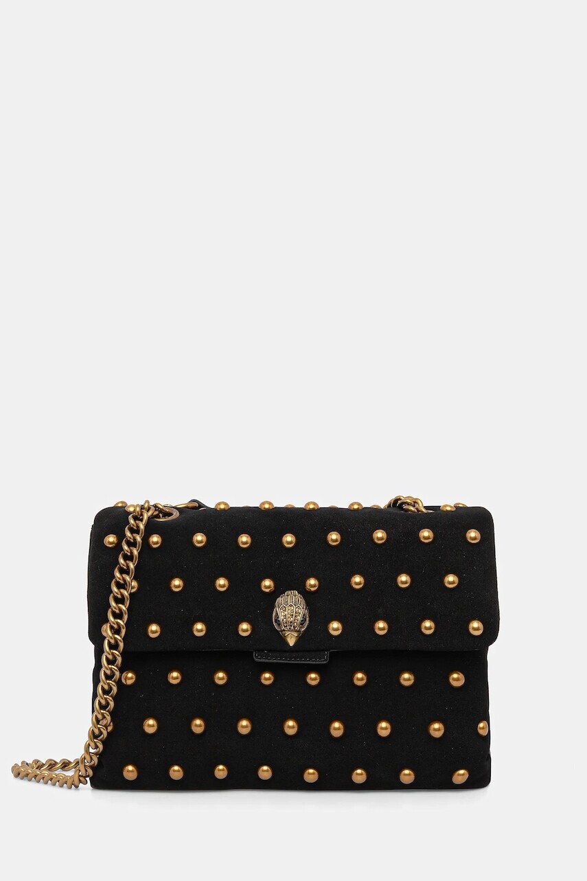 Semišová kabelka Kurt Geiger London KENSINGTON čierna farba, 5023005219
