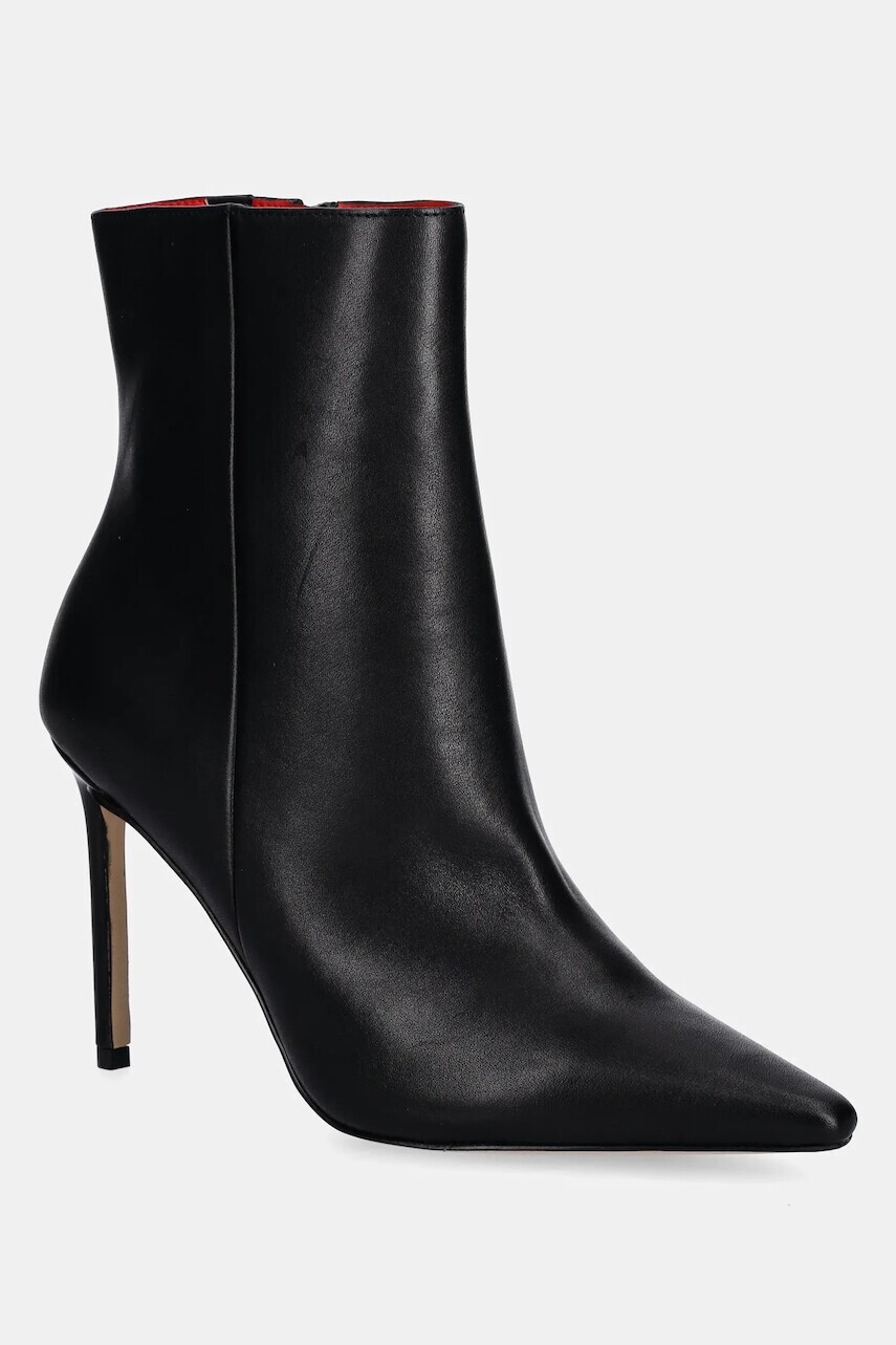 Kožené členkové topánky Aldo GUAVABERRY čierna farba, na vysokom podpätku, 14116148