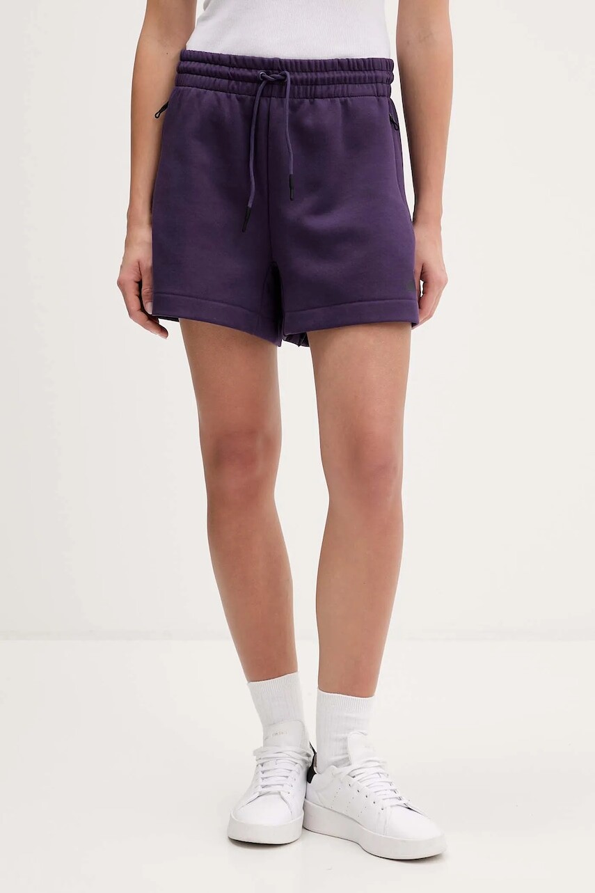 Šortky adidas adidas x Z.N.E fialová farba, s potlačou, vysoký pás, JW7762