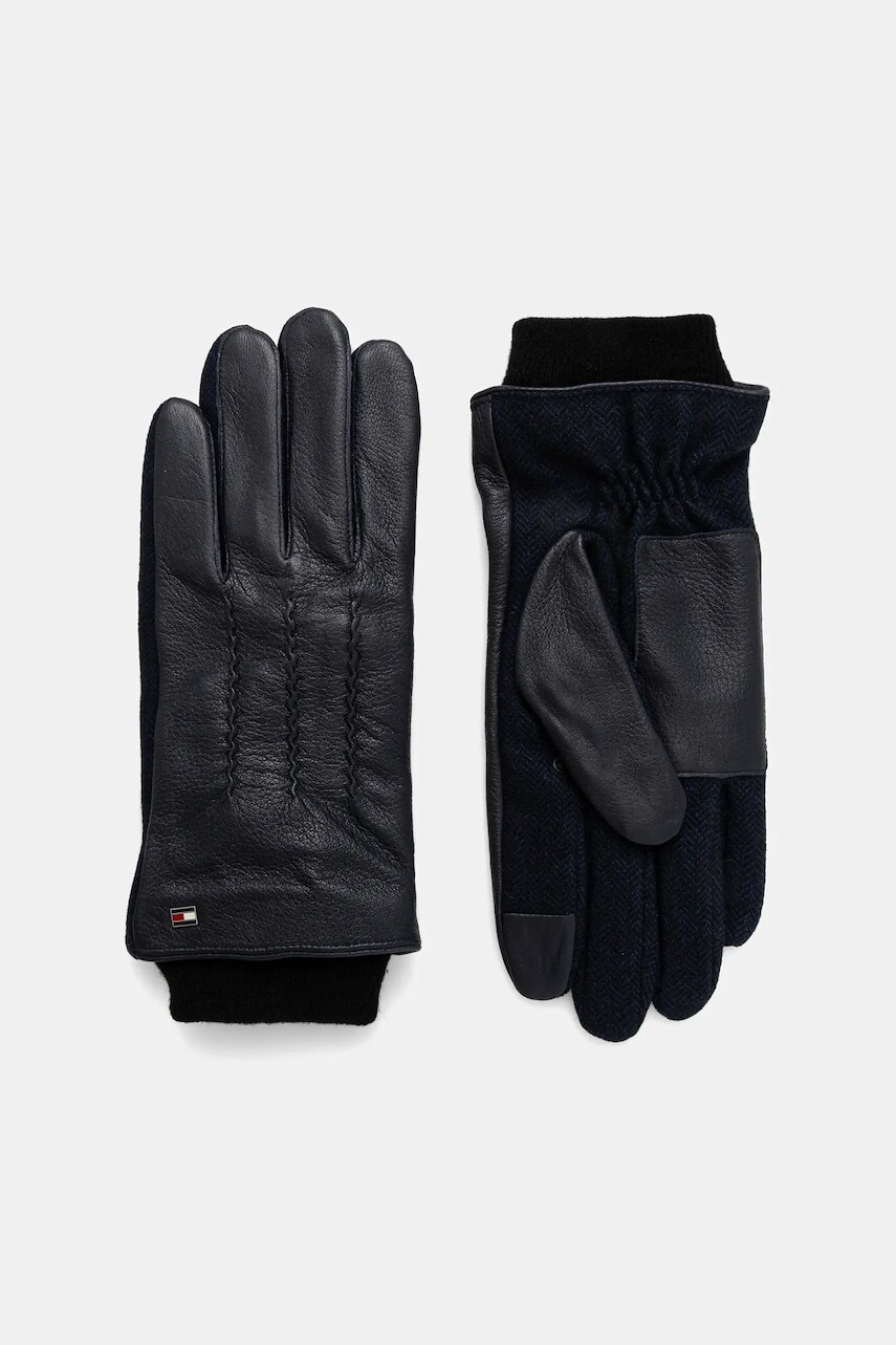 Rukavice s prímesou vlny Tommy Hilfiger tmavomodrá farba, AM0AM13602