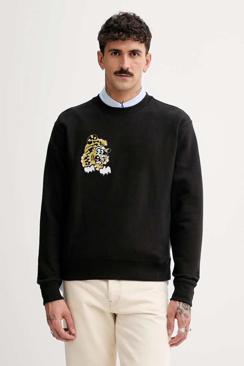 Mikina Kenzo čierna farba, s nášivkou, FF55SW2744MC.99J