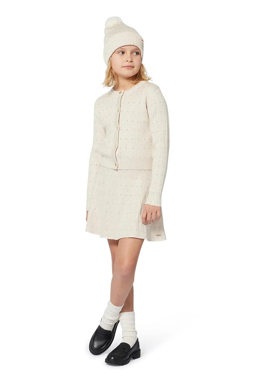 Dievčenská sukňa Michael Kors zlatá farba, mini, áčkový strih, R30439