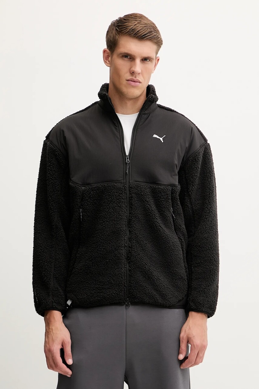 Mikina Puma čierna farba, jednofarebná, 632104