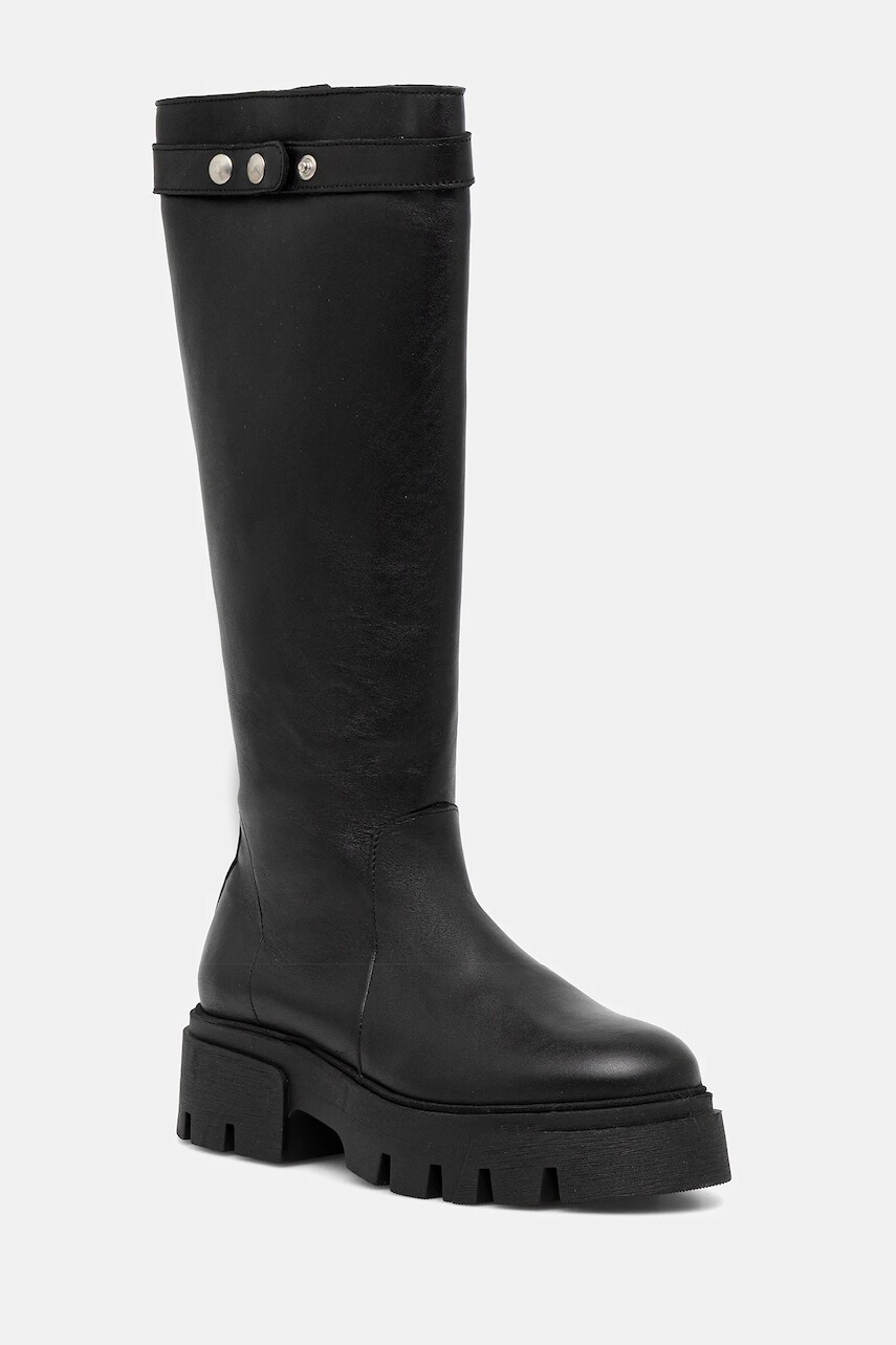 Kožené čižmy Bianco BIAMIA čierna farba, na platforme, 11302218